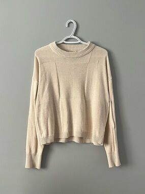 Everyday Crewneck Sweater in Light Beige - Minimal Pullover